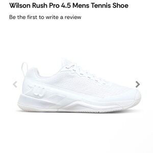 Wilson Rush Pro 4.5 Mens Tennis Shoe - White/White/Black- size 7